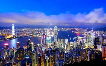 国際都市、香港の夜景