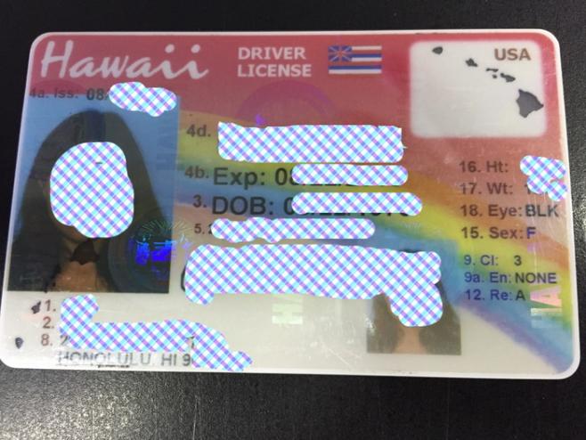ハワイの運転免許証