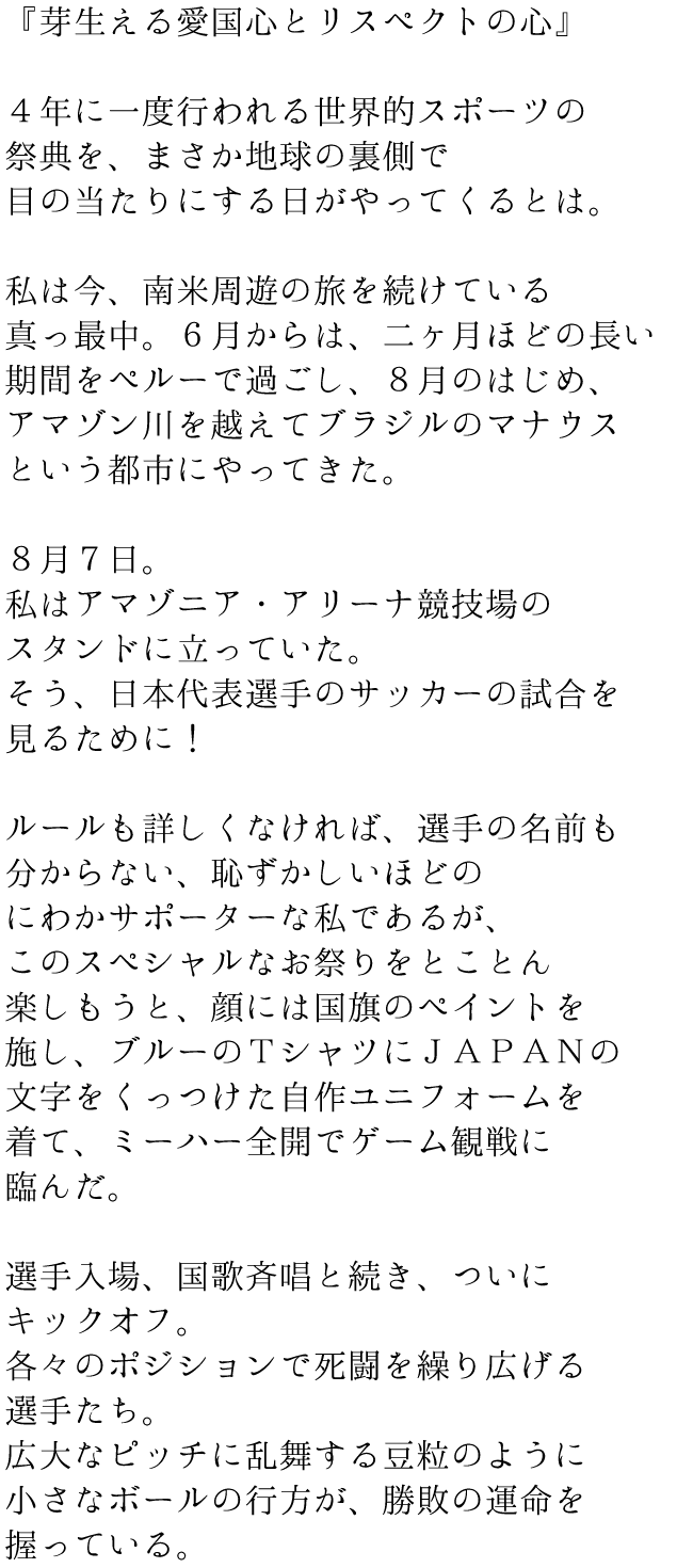 旅と写真 In ブラジル 芽生える愛国心とリスペクトの心 留学くらべーる