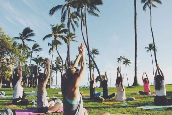 ハワイでヨガ