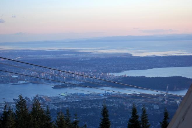 ゴンドラから見るバンクーバーのダウンタウン