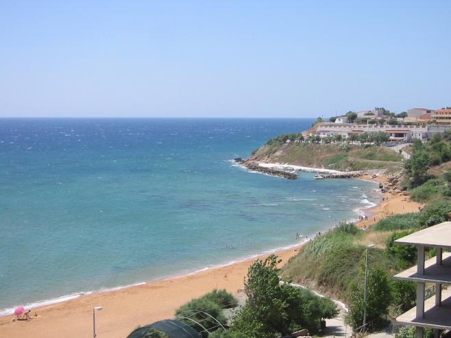 別荘から見えるビーチ