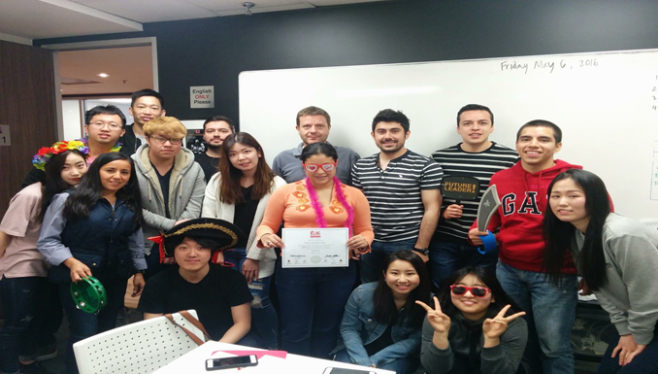 語学学校の生徒と