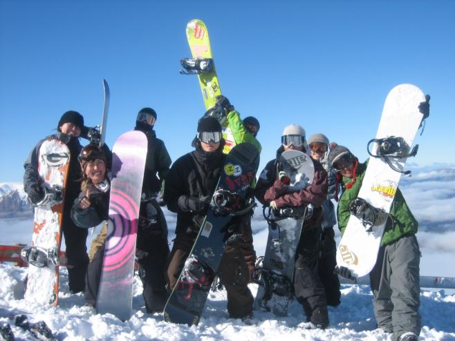 ニュージーランドでスノーボード